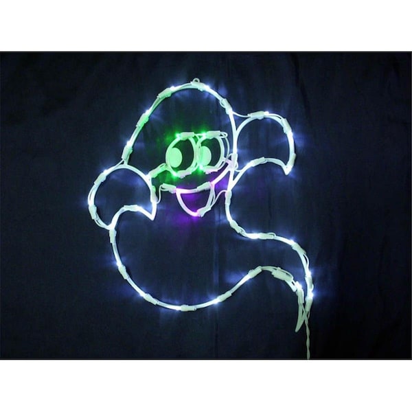Queens Of Christmas 20 in. LED Ghost Outdoor Window Display Light Decor - S-HWN-LED-35LGHOST-18