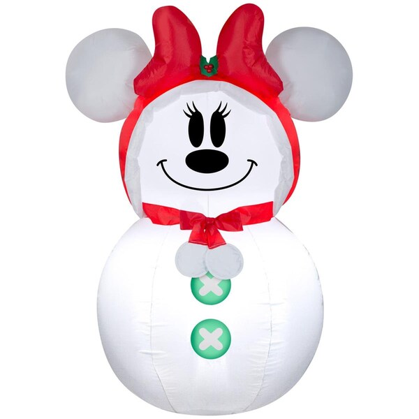 Gemmy Industries 3.5 ft. Christmas Airblown Inflatable Inflatable Minnie Mouse Snowman, 6PK - 116097
