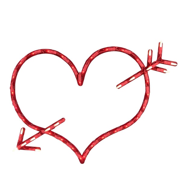 Go-Go 18 in. Lighted Valentines Day Heart with Arrow Window Silhouette - GO1763754