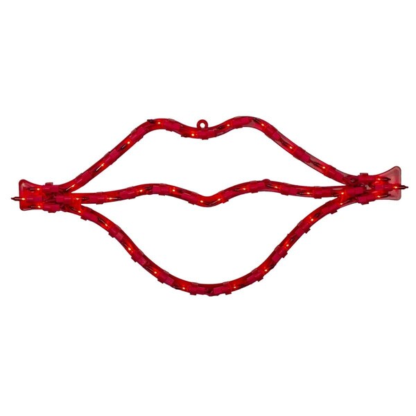 Go-Go 17.5 in. Lighted Red Lips Valentines Day Window Silhouette - GO1777089