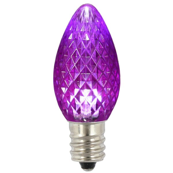 Vickerman C7 Faceted LED Purple Twinkle Replacement Bulb 25 per Bag - XLEDC76T-25