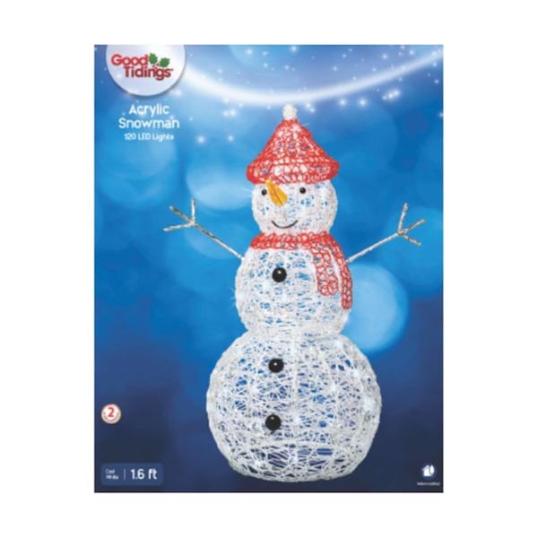 Illumax China Ltd 35.4 in. Acrylic 80 LED Twinkle Effect Lights Snowman - G48 9949058