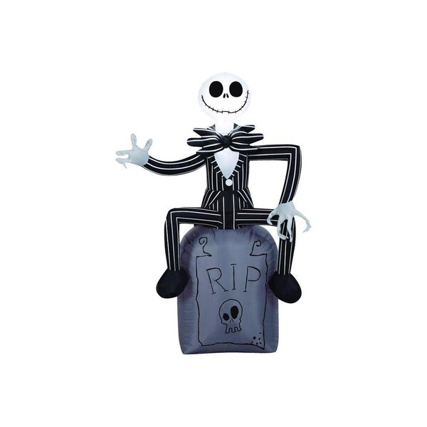 Gemmy Inflatable Airblown LED Jack Skellington On Tombstone - 74039