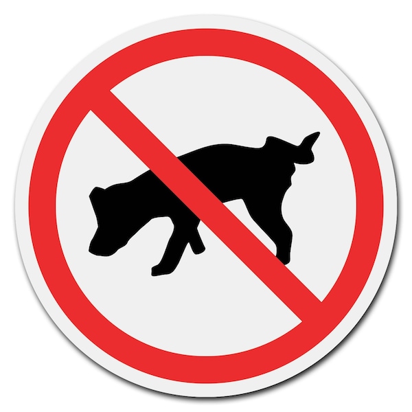 Signmission Corrugated Plastic Sign With Stakes 24in Circular-No Dog Pee - C-24-CIR-WS-NO DOG PEE
