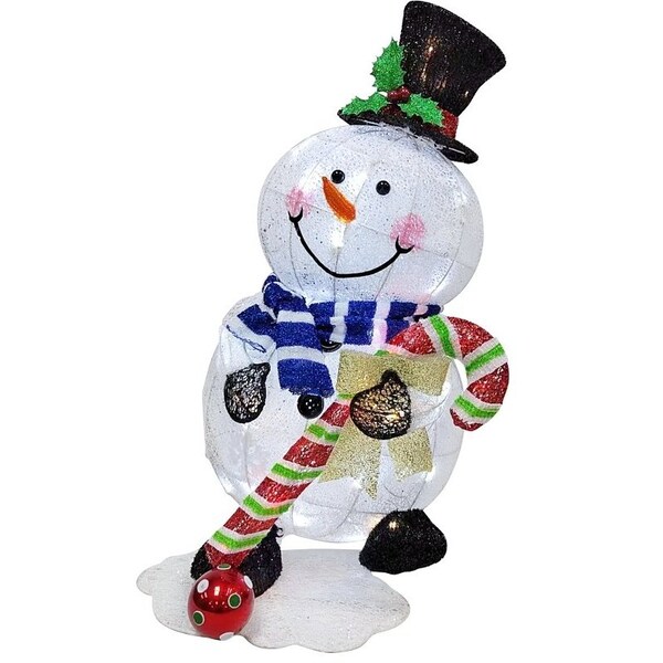 Puleo Asia Ltd Lighted Snowman, LED, Cool White/Warm White/Red, 32 H in - 75-YD1038L