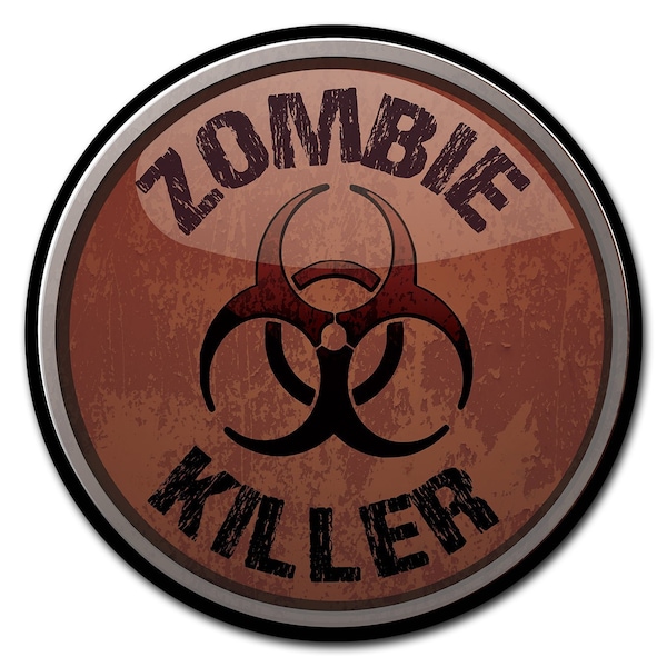 Signmission Corrugated Plastic Sign With Stakes 16in Circular-Zombie Killer - C-16-CIR-WS-ZOMBIE KILLER
