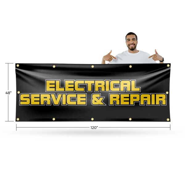 Signmission Electrical Service and Repair, 48 Inch x 120 Inch, Vinyl Banner - B-120-30557