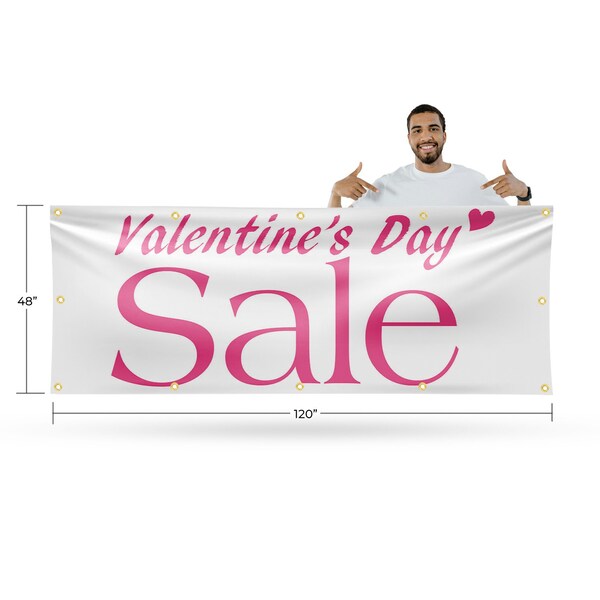 Signmission Valentines Day Sale, 48 Inch x 120 Inch, Vinyl Banner - B-120-30905