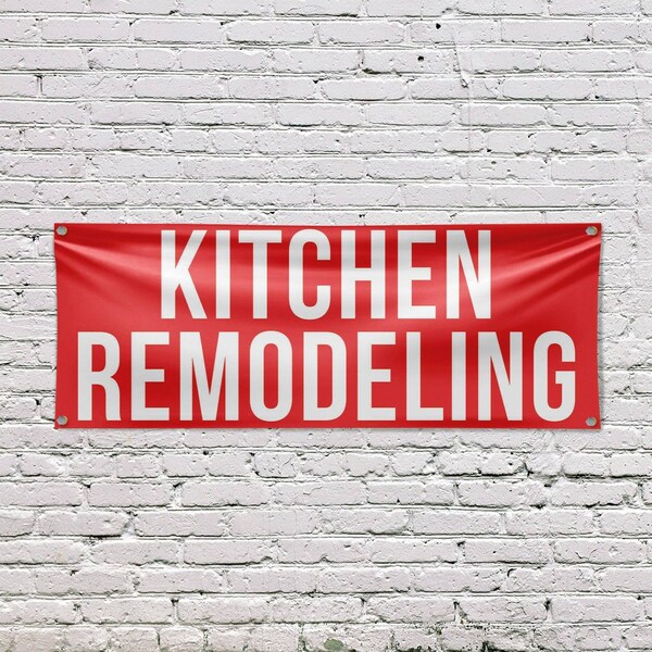 Signmission Kitchen Remodeling, 18 Inch x 48 Inch, Vinyl Banner - B-30718