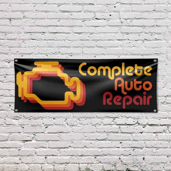 Signmission Complete Auto Repair, 18 Inch x 48 Inch, Vinyl Banner - B-30524