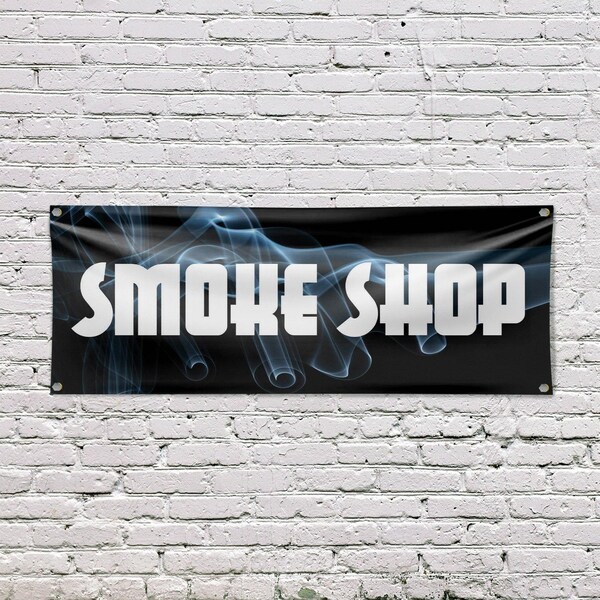 Signmission Smoke Shop, 18 Inch x 48 Inch, Vinyl Banner - B-30856