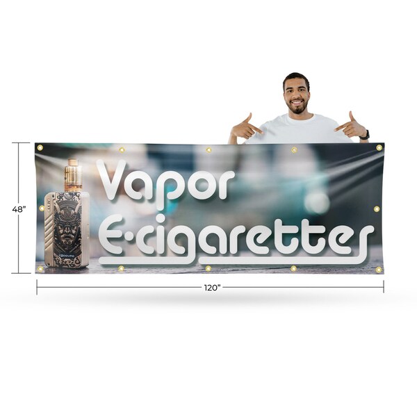 Signmission Vapor E Cigarettes, 48 Inch x 120 Inch, Vinyl Banner - B-120-30909