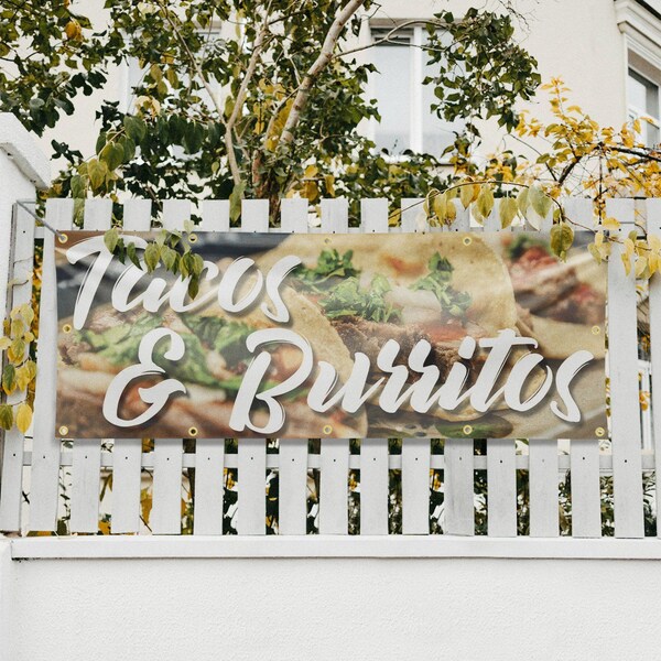 Signmission Tacos and Burritos, 48 Inch x 120 Inch, Vinyl Banner - B-120-30877