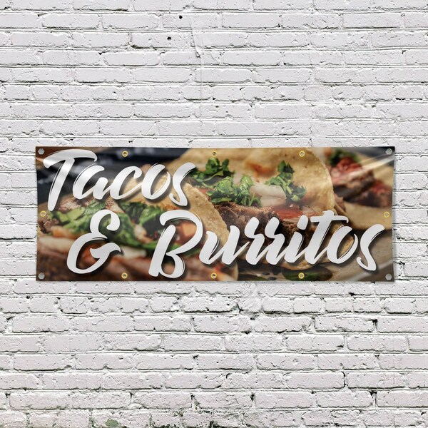Signmission Tacos and Burritos, 48 Inch x 120 Inch, Vinyl Banner - B-120-30877