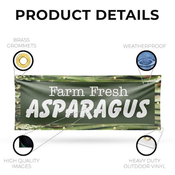 Signmission Farm Fresh Asparagus, 36 Inch x 96 Inch, Vinyl Banner - B-96-30574