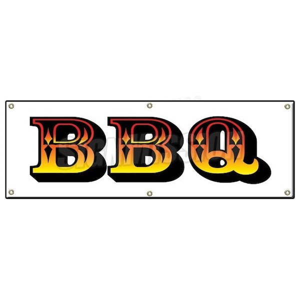 Signmission BBQ BANNER SIGN barbque bbq smoker ribs chicken cart signs bar-b-que - B-72 BBQ BANNER