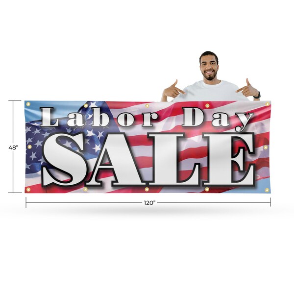Signmission Labor Day Sale, 48 Inch x 120 Inch, Vinyl Banner - B-120-30722