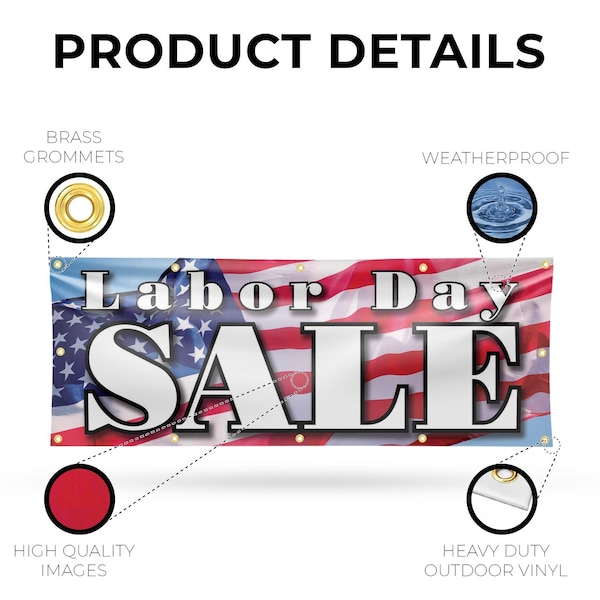 Signmission Labor Day Sale, 48 Inch x 120 Inch, Vinyl Banner - B-120-30722