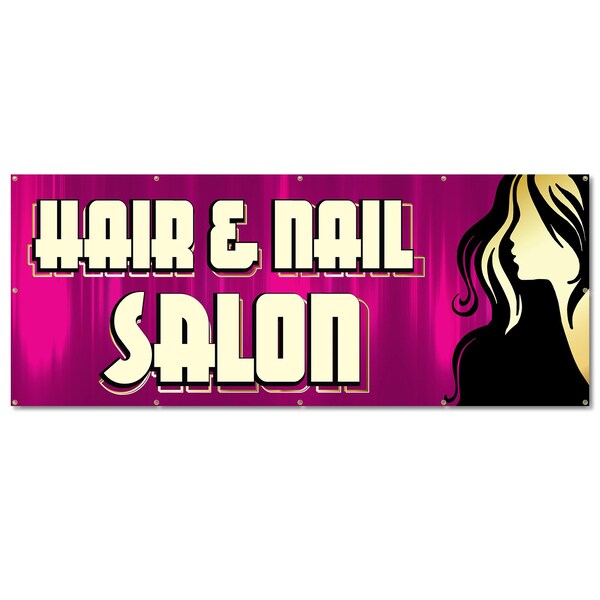 Signmission Hair And Nail Salon, 48 Inch, Banner - B-120-30383