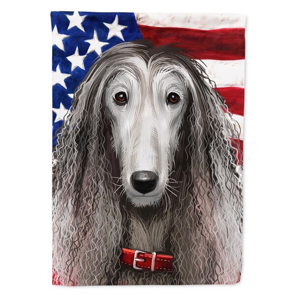 Carolines Treasures Afghan Hound American Garden Flag - 11 x 0.01 x 15 in. - CK6383GF