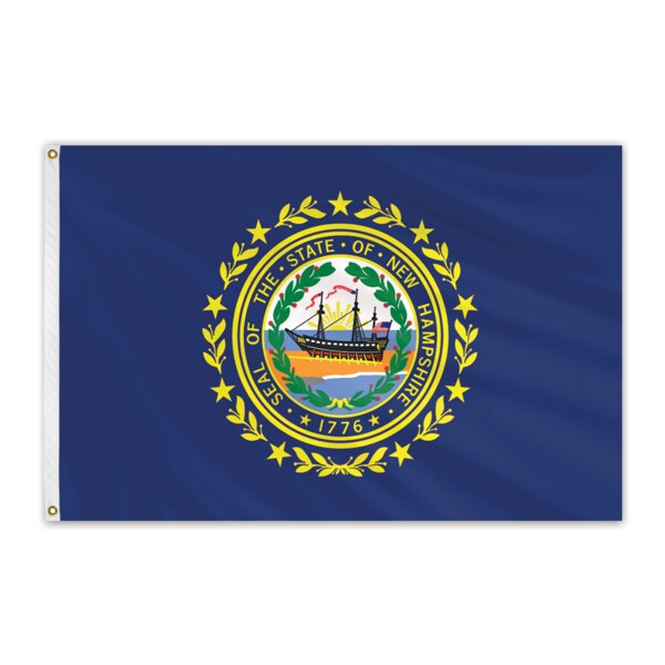 Global Flags Unlimited New Hampshire Outdoor Nylon Flag 12"x18" - 200450
