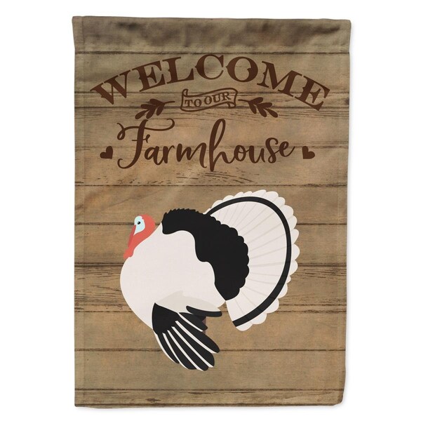 Carolines Treasures Royal Palm Turkey Welcome Canvas House Flag - 28 x 0.01 x 40 in. - CK6932CHF