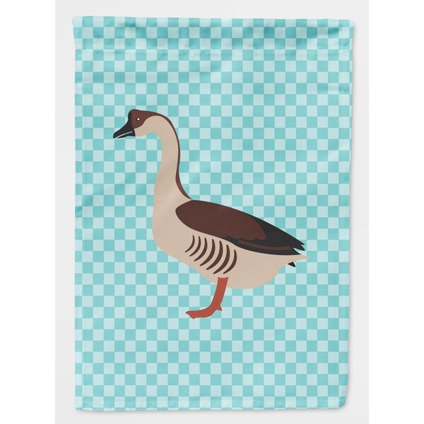 Carolines Treasures Chinese Goose Blue Check Flag Canvas House - BB8070CHF