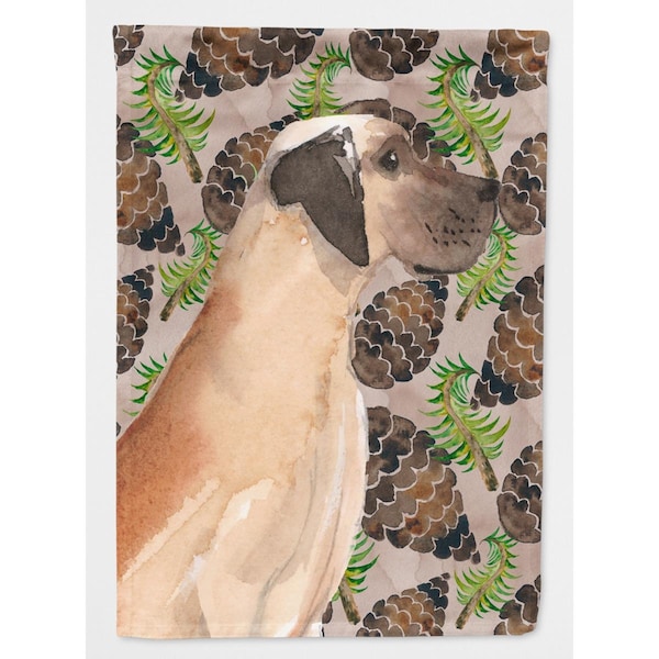 Patioplus Fawn Natural Great Dane Pine Cones Garden Flag - PA2876589