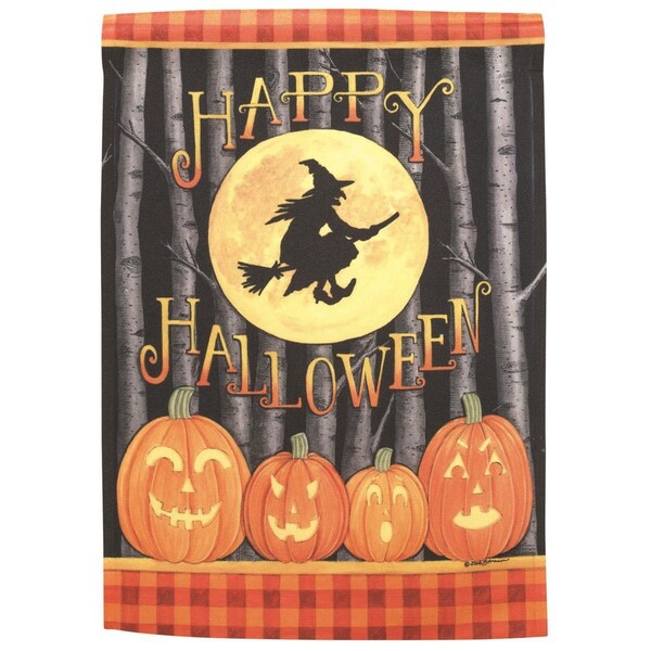 Magnolia Gardens 13 x 18 in. Witch Happy Halloween Print Garden Flag - M080131
