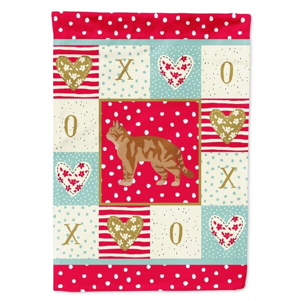 Carolines Treasures 28 x 0.01 x 40 in. American Wirehair No.2 Cat Love Canvas House Flag - CK5551CHF