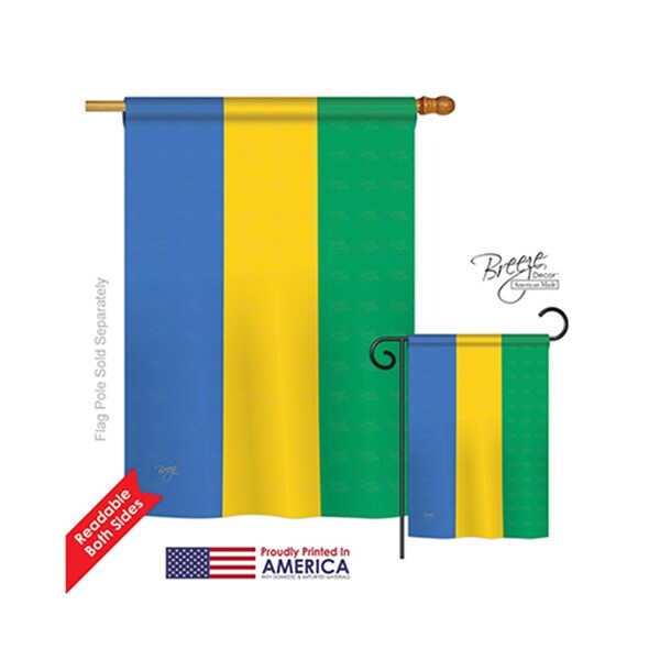 Gardencontrol 08294 Gabon 2-Sided Vertical Impression House Flag - 28 x 40 in. - GA4156313