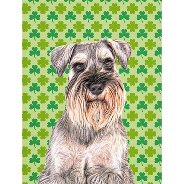 Carolines Treasures St. Patricks Day Shamrock Schnauzer Flag Canvas House Size - KJ1200CHF