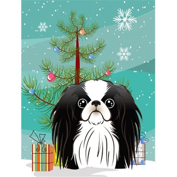 Carolines Treasures Carolines Treasures BB1602GF Christmas Tree And Japanese Chin Flag Garden Size - BB1602GF