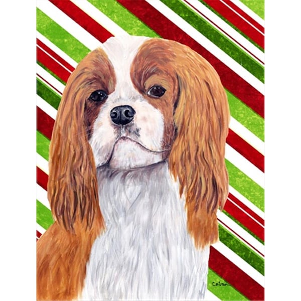 Patioplus Cavalier Spaniel Candy Cane Holiday Christmas Flag - Garden Size; 11 x 15 in. - PA244445
