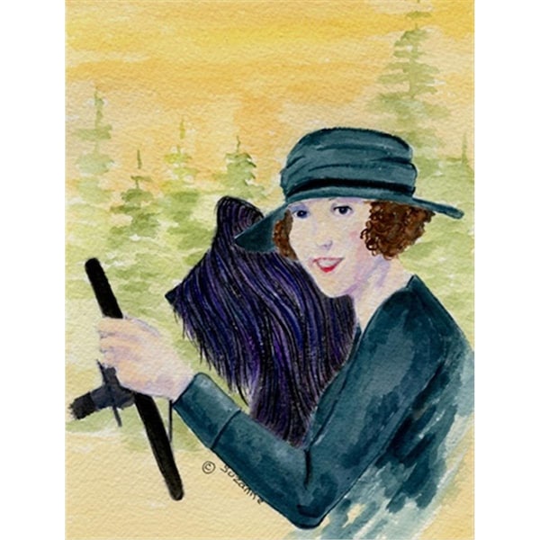 Patioplus 11 x 15 in. Lady Driving with her Briard Garden Size Flag - PA251877