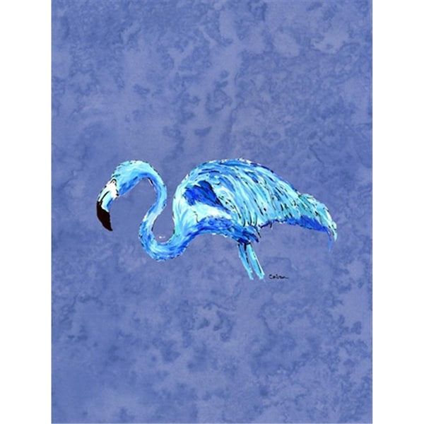 Carolines Treasures 28 x 40 In. Flamingo On Slate Blue Flag Canvas- House Size - 8873CHF