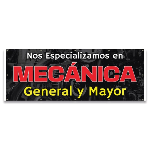 Signmission Mecanica General Y Mayor Banner Concession Stand Food Truck Single Sided - B-120-30104