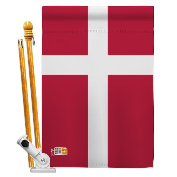 Cosa 28 x 40 in. Denmark Flags of the World Nationality Impressions Decorative Vertical House Flag Set - CO4100042