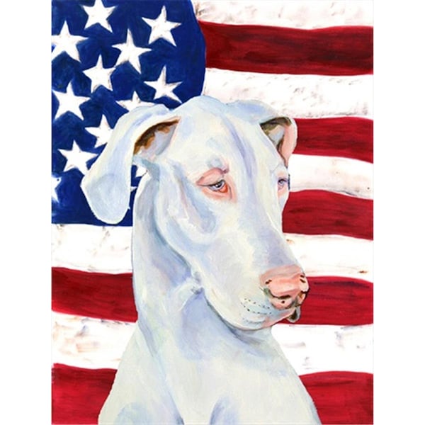 Patioplus 28 x 40 in. USA American Flag with Great Dane House Size Canvas Flag - PA55215