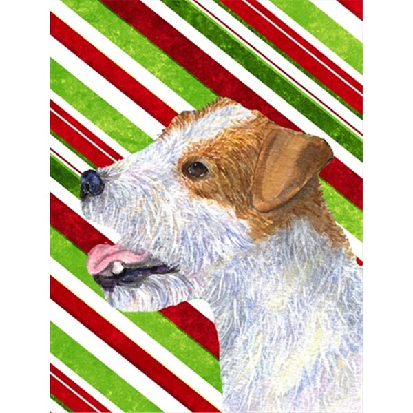 Patioplus 11 x 15 In. Jack Russell Terrier Candy Cane Holiday Christmas Flag; Garden Size - PA251987