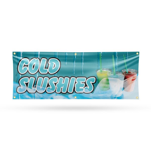 Signmission Cold Slushies, 24 Inch x 72 Inch, Vinyl Banner - B-72-30518