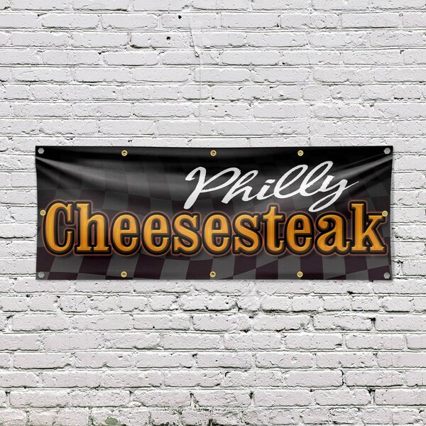 Signmission Philly Cheesesteak, 48 Inch x 120 Inch, Vinyl Banner - B-120-30786