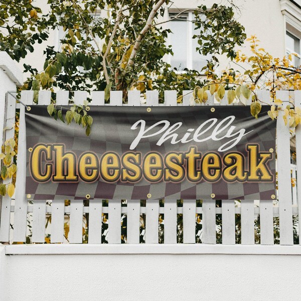 Signmission Philly Cheesesteak, 48 Inch x 120 Inch, Vinyl Banner - B-120-30786