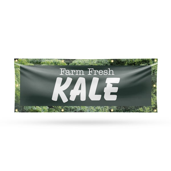 Signmission Farm Fresh Kale, 36 Inch x 96 Inch, Vinyl Banner - B-96-30598