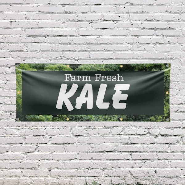 Signmission Farm Fresh Kale, 36 Inch x 96 Inch, Vinyl Banner - B-96-30598