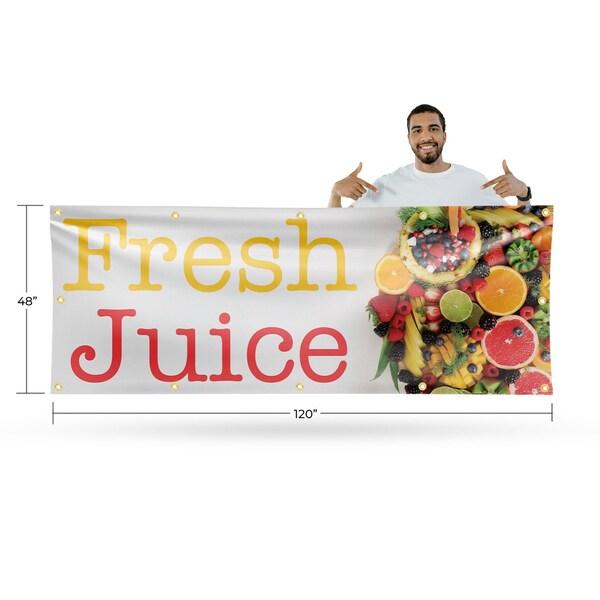 Signmission Fresh Juice, 48 Inch x 120 Inch, Vinyl Banner - B-120-30657