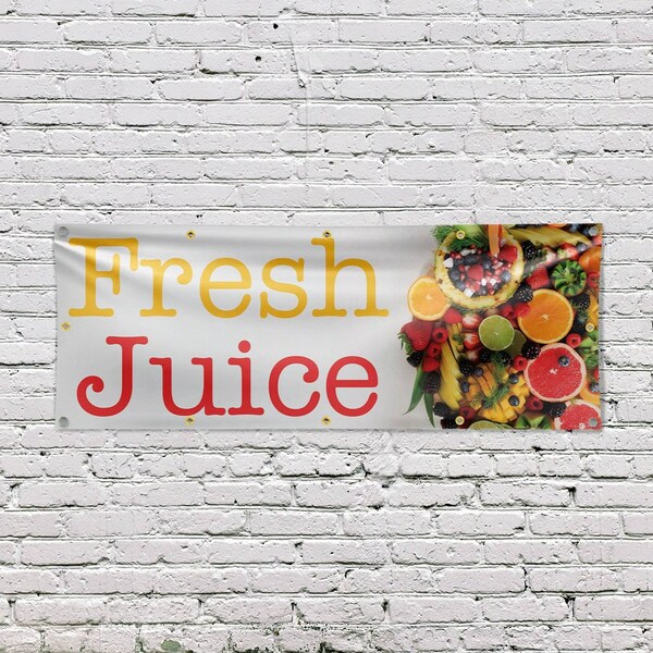 Signmission Fresh Juice, 48 Inch x 120 Inch, Vinyl Banner - B-120-30657