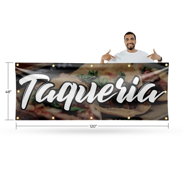 Signmission Taqueria, 48 Inch x 120 Inch, Vinyl Banner - B-120-30880