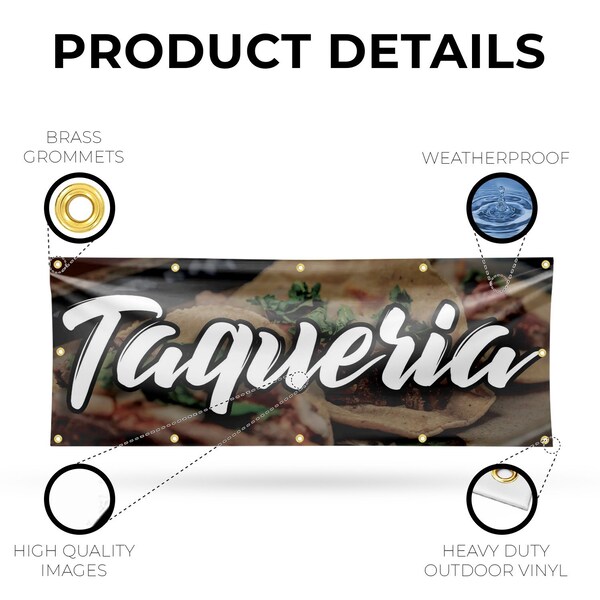 Signmission Taqueria, 48 Inch x 120 Inch, Vinyl Banner - B-120-30880