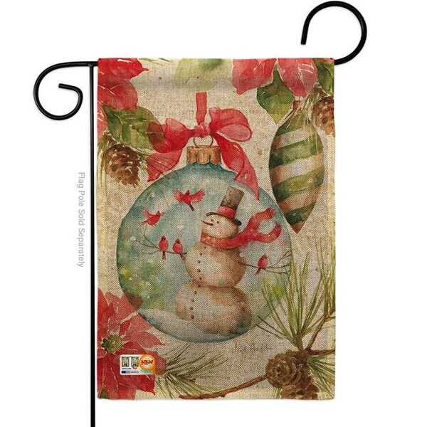 Gardencontrol BD-WT-G-114195-IP-DB-D-US18-WA 13 x 18.5 in. Woodland Holiday Burlap Winter Wonderland Impressions Decorative Vertical Double Sided Garden Flag - GA1636252